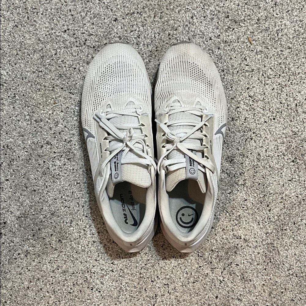 Nike White and Gray Running Shoes